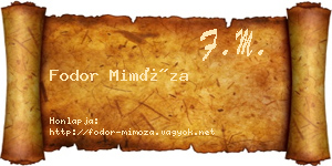 Fodor Mimóza névjegykártya